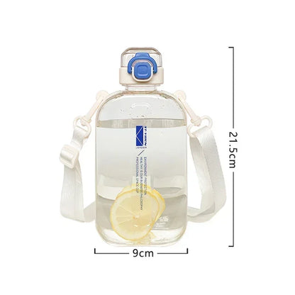 Flat Square Water Bottle with Adjustable Strap