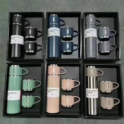 Stainless Steel Vacuum Insulated Bottle, Office Gift Set, Thermal Mug, 500ml